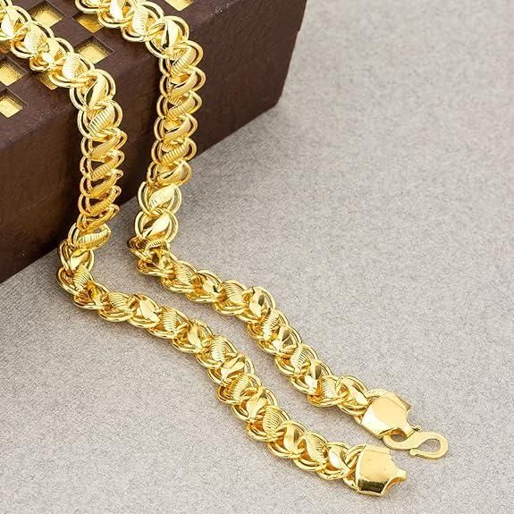 Gujju Stylish Gold Plated Chain For Boys And Men's